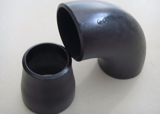 R1 R1.5 90 solda de extremidade 8&quot; sem emenda da pintura do preto do cotovelo A234 Wpb da tubulação de aço do grau