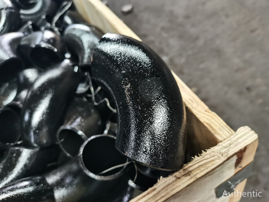 O círculo os encaixes de cotovelo do aço carbono de um ângulo de 90 graus suporta de alta pressão