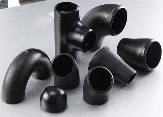 MS longo Black Painted dos encaixes de tubulação sem emenda STD do cotovelo da tubulação do raio 1.5D ASME A234 SCH40