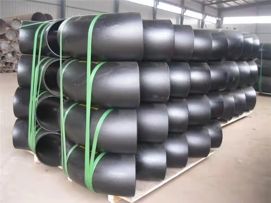 MS longo Black Painted dos encaixes de tubulação sem emenda STD do cotovelo da tubulação do raio 1.5D ASME A234 SCH40