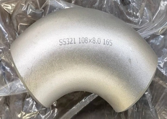 Cotovelo de aço inoxidável Sch20 Sch40 Sch80 Ss321 do raio longo de um RUÍDO de 8 polegadas
